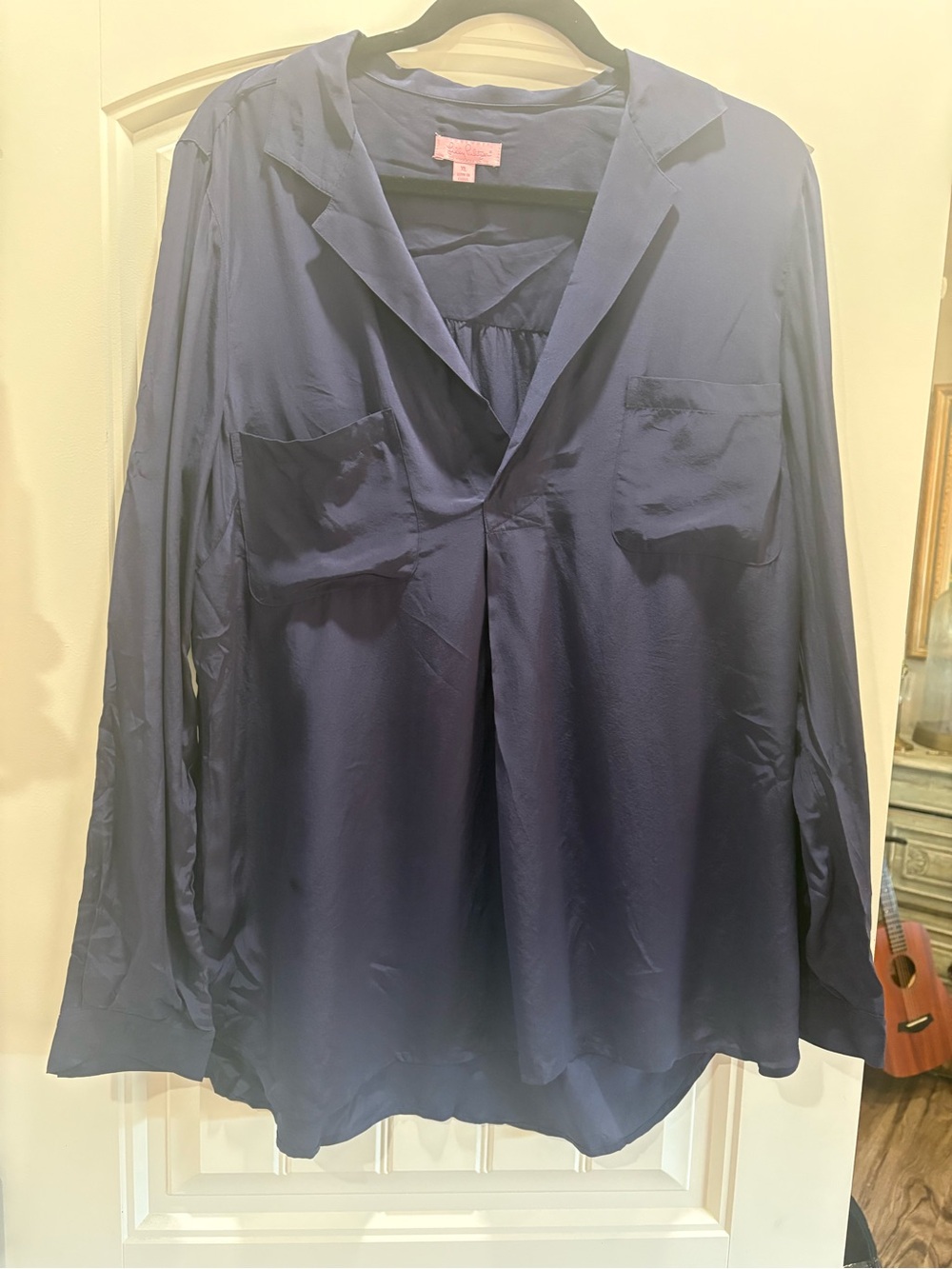 Lilly Pulitzer Navy Silk Blouse